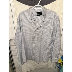 Bonobos Standard Fit Button Long Sleeve Nylon Shirt Men XL White Purple Navy
